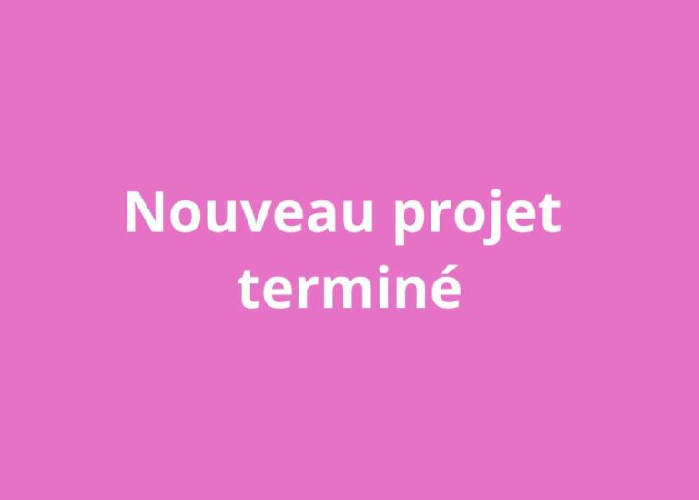 Nouveau projet terminé !